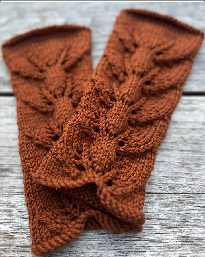 Kiwi Knit Pattern Fern Leaf Mitts